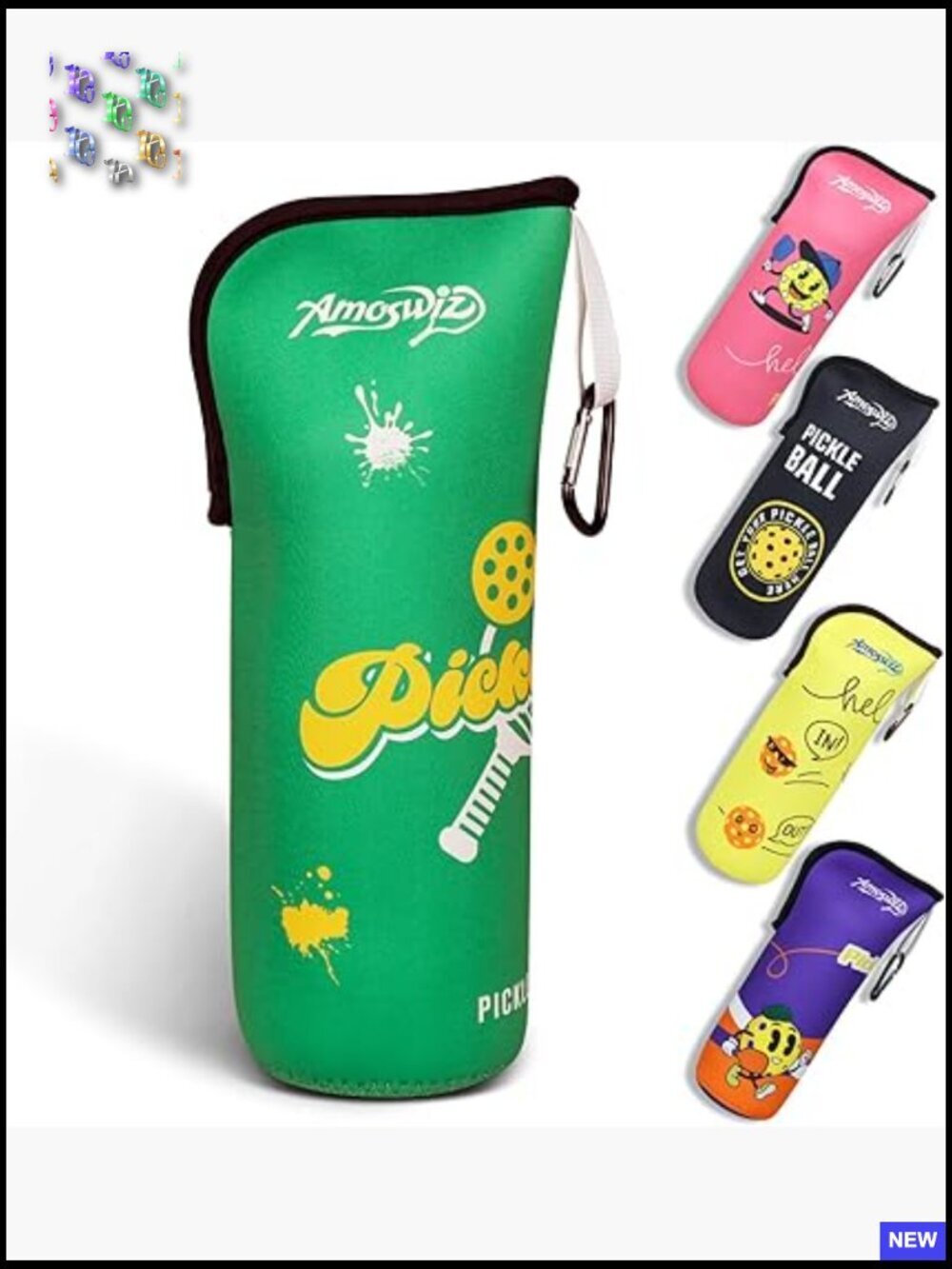 Pickleball Ball Holder Storage Pouch for Fence Portable Tennis Bag with Hook